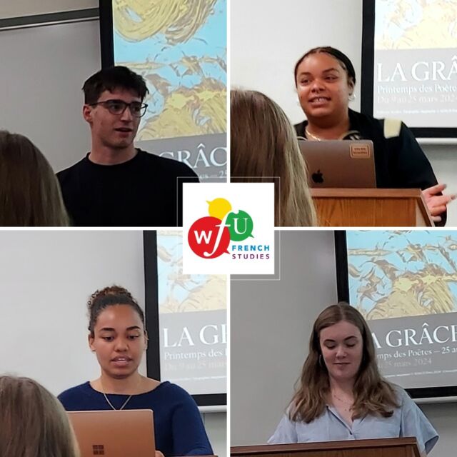 French Studies celebrates Lire en Fête and Le Printemps des Poètes with an afternoon of poetry and literature readings by students in Prof. Pellet's FRH 112 class, Prof. McNelly's FRH 212 class, and Prof. Murphy's FRH 363 class, as well as Anaïs, our FLTA. Bravo and Brava to everyone who shared favorite poems and prose! @wfu @wffrenchstudies